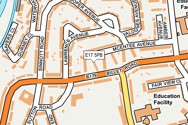 E17 5PB map - OS OpenMap – Local (Ordnance Survey)