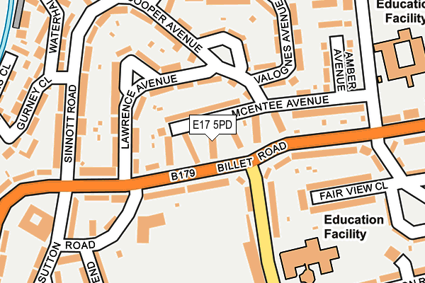 E17 5PD map - OS OpenMap – Local (Ordnance Survey)