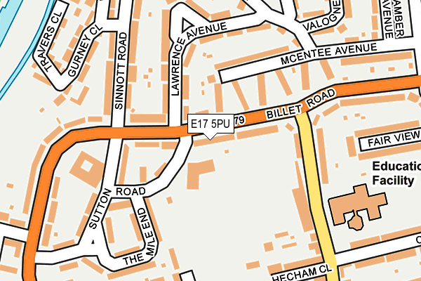 E17 5PU map - OS OpenMap – Local (Ordnance Survey)