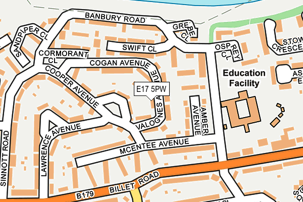 E17 5PW map - OS OpenMap – Local (Ordnance Survey)