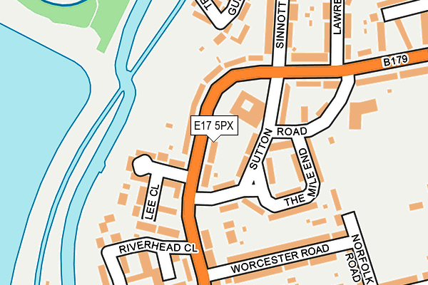 E17 5PX map - OS OpenMap – Local (Ordnance Survey)
