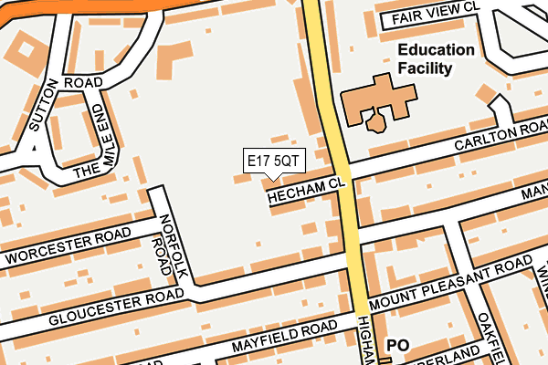 E17 5QT map - OS OpenMap – Local (Ordnance Survey)