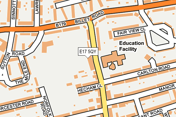 E17 5QY map - OS OpenMap – Local (Ordnance Survey)