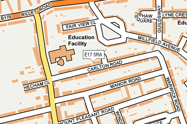 E17 5RA map - OS OpenMap – Local (Ordnance Survey)