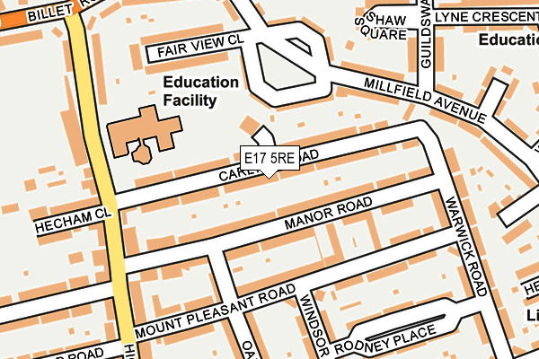 E17 5RE map - OS OpenMap – Local (Ordnance Survey)