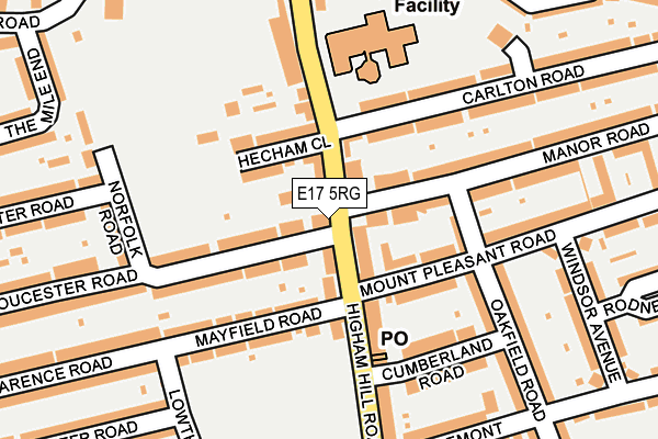 E17 5RG map - OS OpenMap – Local (Ordnance Survey)