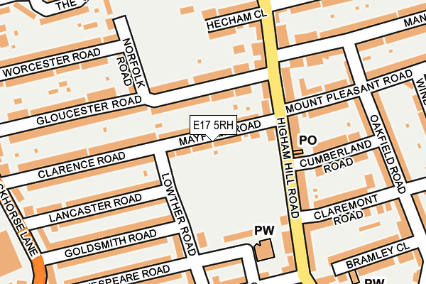 E17 5RH map - OS OpenMap – Local (Ordnance Survey)