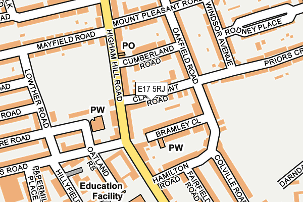 E17 5RJ map - OS OpenMap – Local (Ordnance Survey)