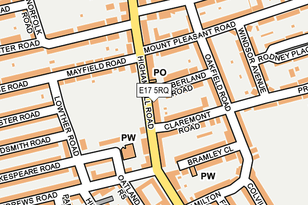 E17 5RQ map - OS OpenMap – Local (Ordnance Survey)