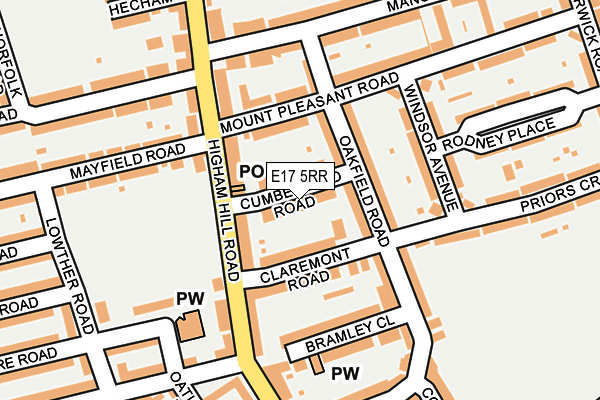 E17 5RR map - OS OpenMap – Local (Ordnance Survey)