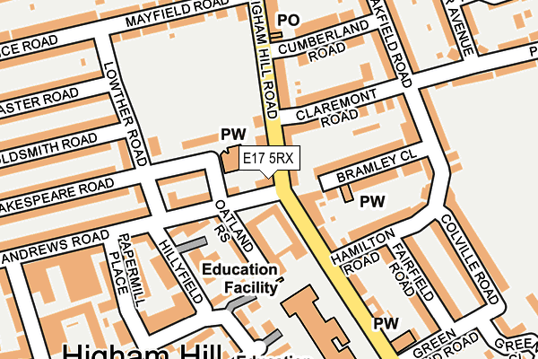 E17 5RX map - OS OpenMap – Local (Ordnance Survey)
