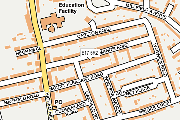 E17 5RZ map - OS OpenMap – Local (Ordnance Survey)