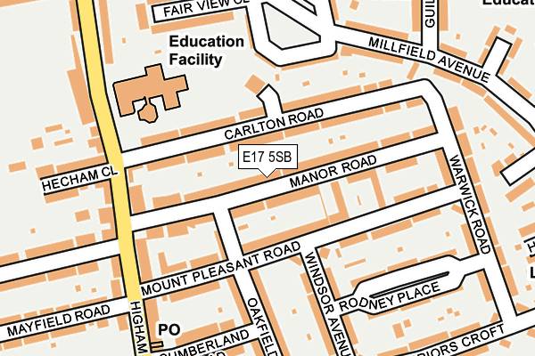 E17 5SB map - OS OpenMap – Local (Ordnance Survey)