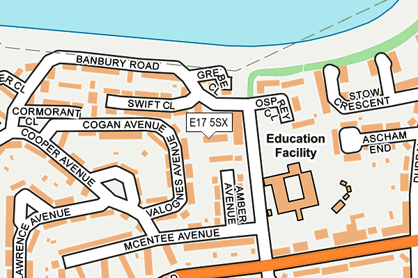 E17 5SX map - OS OpenMap – Local (Ordnance Survey)