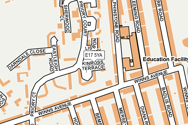 E17 5YA map - OS OpenMap – Local (Ordnance Survey)