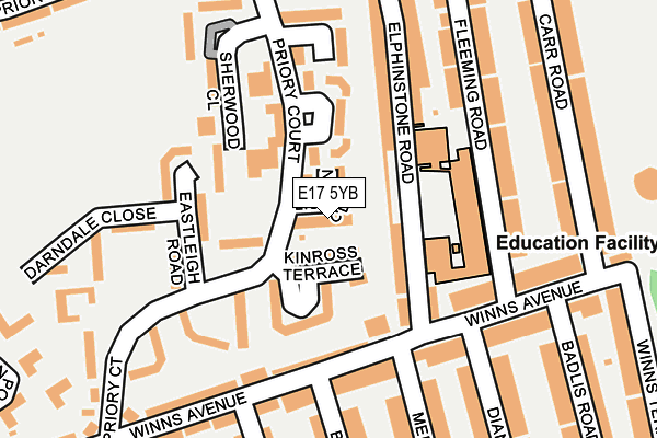 E17 5YB map - OS OpenMap – Local (Ordnance Survey)