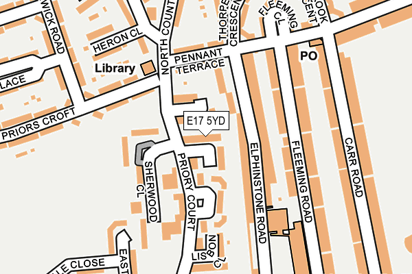 E17 5YD map - OS OpenMap – Local (Ordnance Survey)