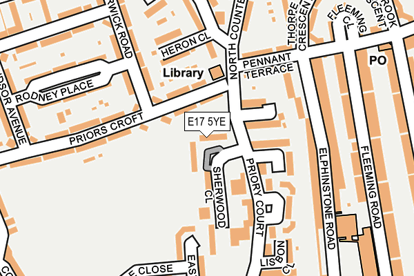 E17 5YE map - OS OpenMap – Local (Ordnance Survey)