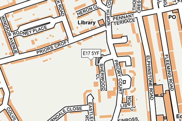 E17 5YF map - OS OpenMap – Local (Ordnance Survey)