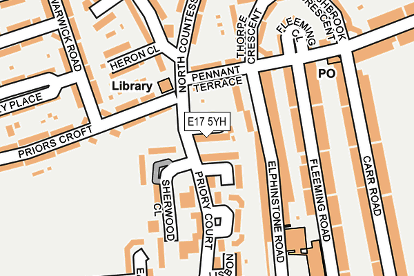E17 5YH map - OS OpenMap – Local (Ordnance Survey)