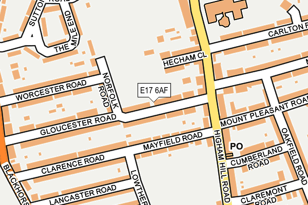 E17 6AF map - OS OpenMap – Local (Ordnance Survey)