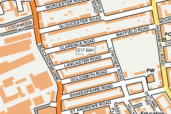 E17 6AH map - OS OpenMap – Local (Ordnance Survey)