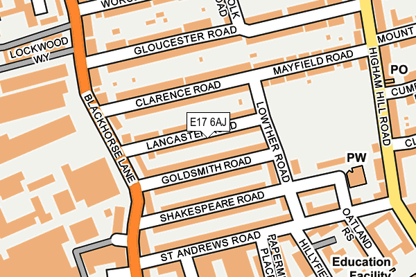 E17 6AJ map - OS OpenMap – Local (Ordnance Survey)