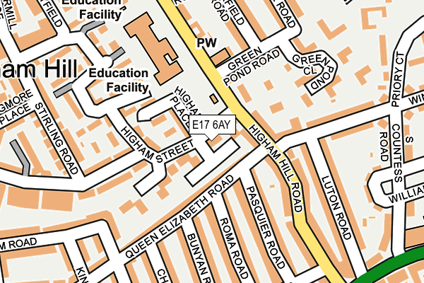 E17 6AY map - OS OpenMap – Local (Ordnance Survey)