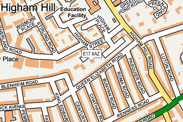 E17 6AZ map - OS OpenMap – Local (Ordnance Survey)