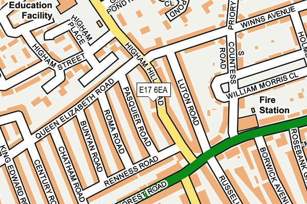 E17 6EA map - OS OpenMap – Local (Ordnance Survey)