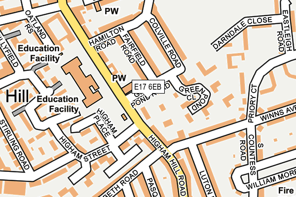 E17 6EB map - OS OpenMap – Local (Ordnance Survey)