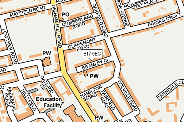 E17 6EG map - OS OpenMap – Local (Ordnance Survey)