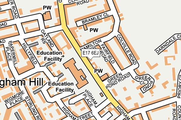E17 6EJ map - OS OpenMap – Local (Ordnance Survey)