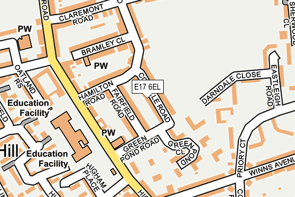 E17 6EL map - OS OpenMap – Local (Ordnance Survey)