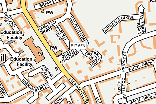E17 6EN map - OS OpenMap – Local (Ordnance Survey)