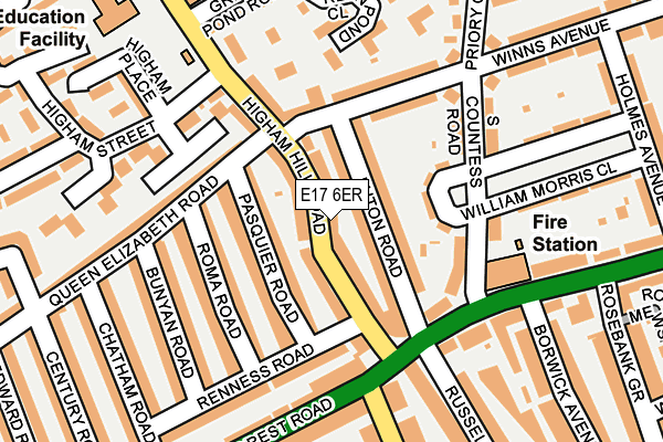 E17 6ER map - OS OpenMap – Local (Ordnance Survey)