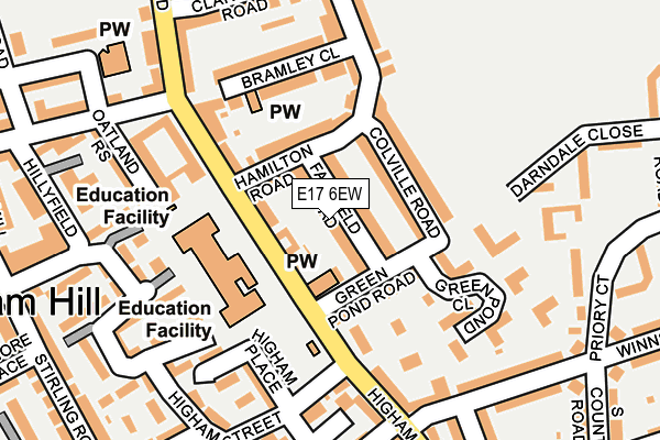 E17 6EW map - OS OpenMap – Local (Ordnance Survey)