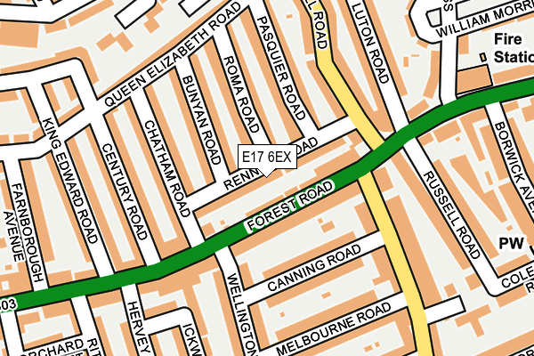 E17 6EX map - OS OpenMap – Local (Ordnance Survey)