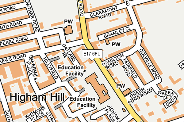 E17 6FU map - OS OpenMap – Local (Ordnance Survey)