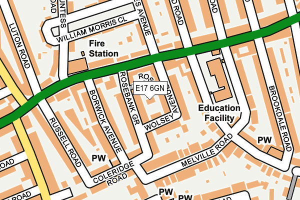 E17 6GN map - OS OpenMap – Local (Ordnance Survey)