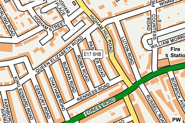 E17 6HB map - OS OpenMap – Local (Ordnance Survey)