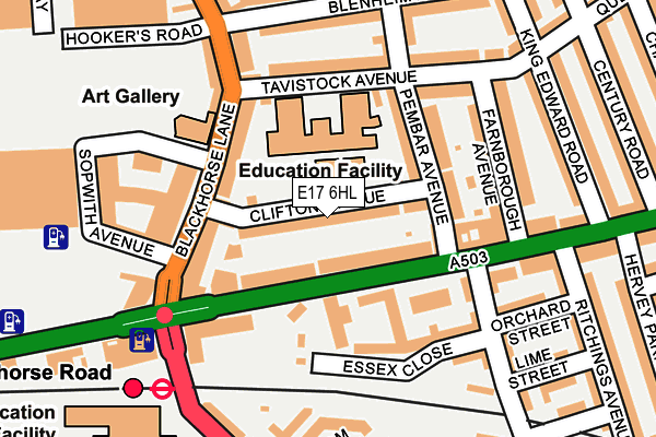 E17 6HL map - OS OpenMap – Local (Ordnance Survey)