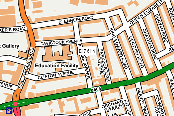 E17 6HN map - OS OpenMap – Local (Ordnance Survey)