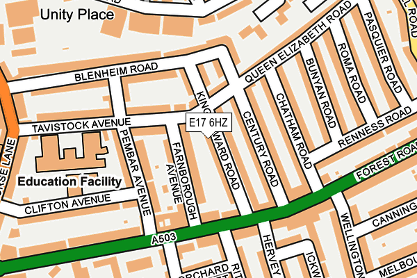 E17 6HZ map - OS OpenMap – Local (Ordnance Survey)