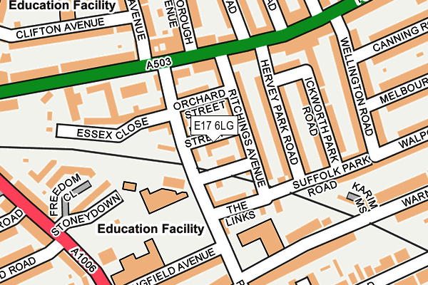 E17 6LG map - OS OpenMap – Local (Ordnance Survey)