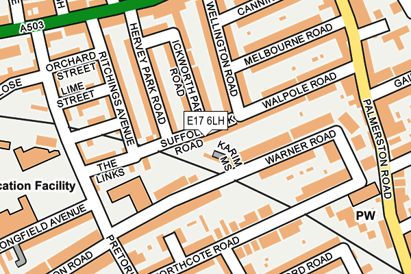 E17 6LH map - OS OpenMap – Local (Ordnance Survey)