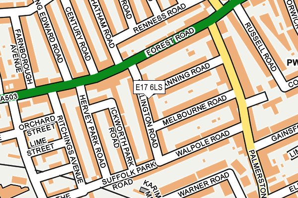 E17 6LS map - OS OpenMap – Local (Ordnance Survey)