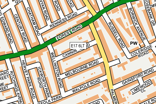 E17 6LT map - OS OpenMap – Local (Ordnance Survey)