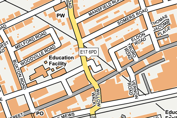 E17 6PD map - OS OpenMap – Local (Ordnance Survey)