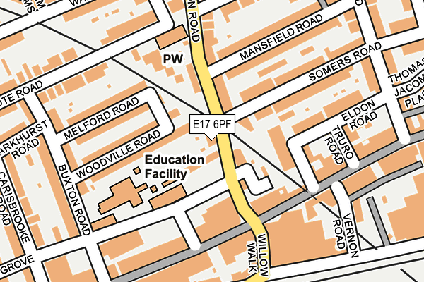 E17 6PF map - OS OpenMap – Local (Ordnance Survey)